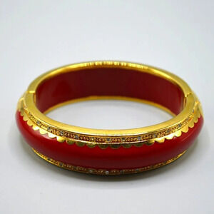 Cristina Sabatini Red  Gold Bangle Bracelet